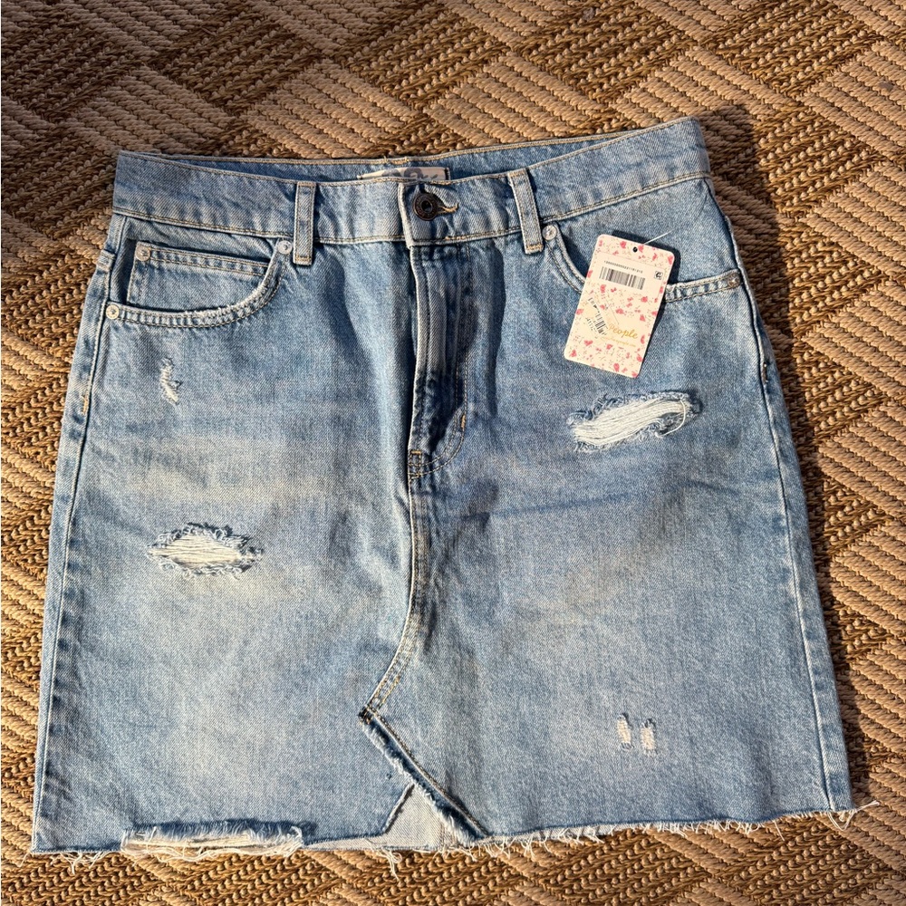 Free People Denim Boho Skirt